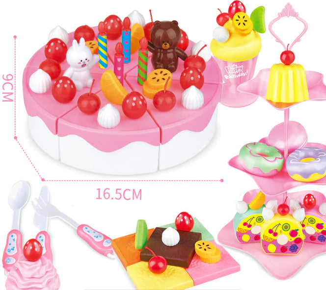 Kids Fruit Cutting Toy Set for Pretend Play Kitchen