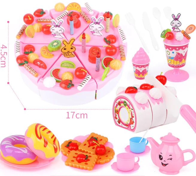 Kids Fruit Cutting Toy Set for Pretend Play Kitchen